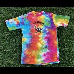 Embroidered SF tie-dye t